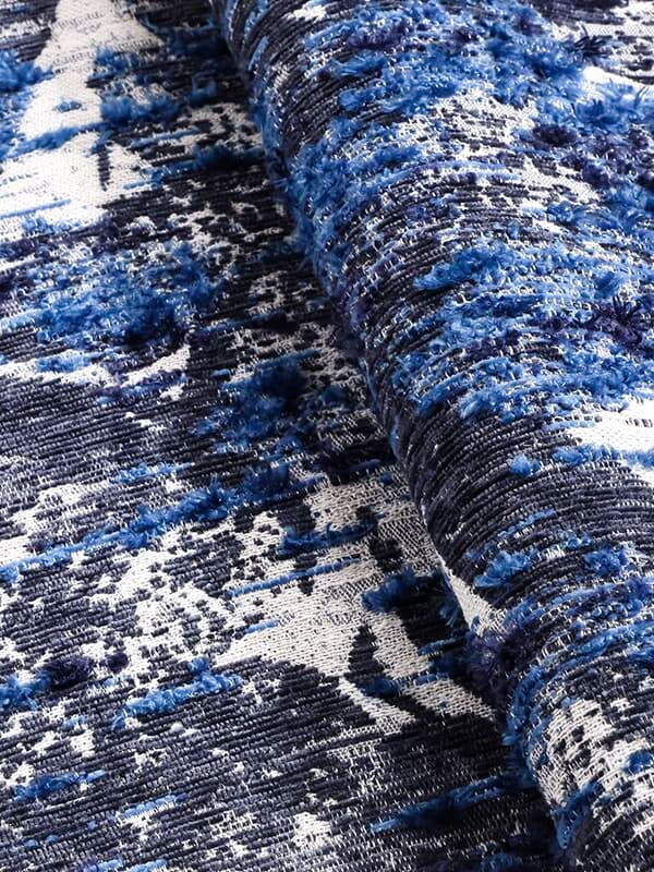 OCEAN Blue - getinte abstracte jacquardstof